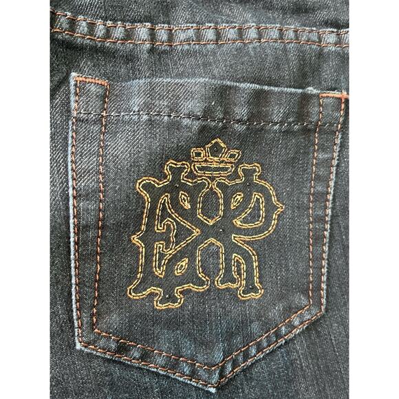 Express Jeans Stella Boot Cut Low Rise Dark Wash Stretch Shimmery Women's 8 Y2K - Picture 9 of 16